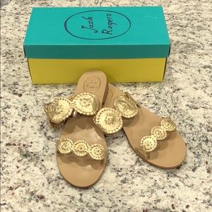 Gold Jack Rogers Lauren Sandal